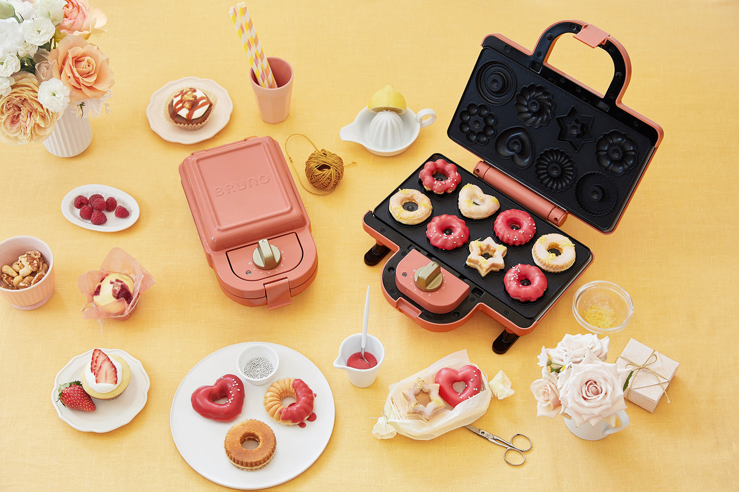 BRUNO Single Hot Sandwich Maker - Coral Pink