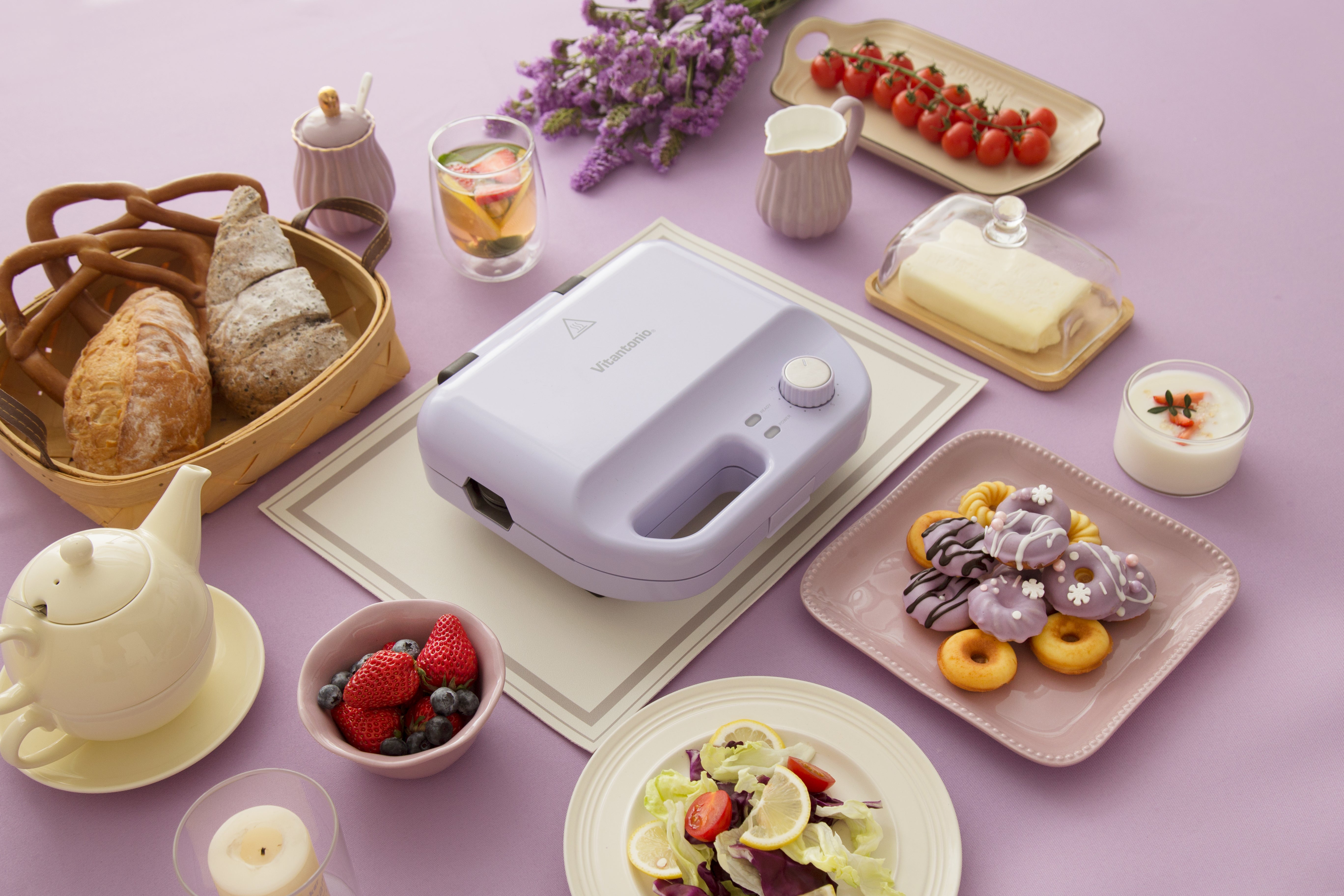 Vitantonio Waffle & Hot Sand Maker - Lavender VWH-50A-LA
