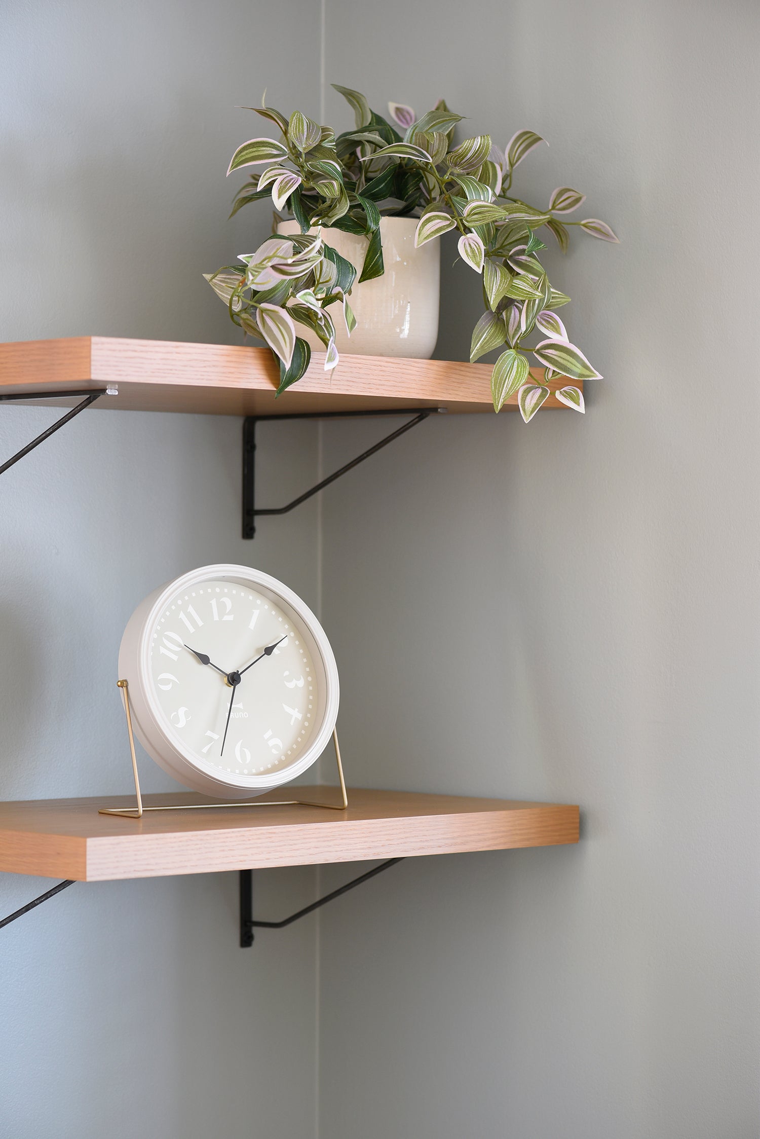 BRUNO 2 Way Retro Clock - Retro Greige