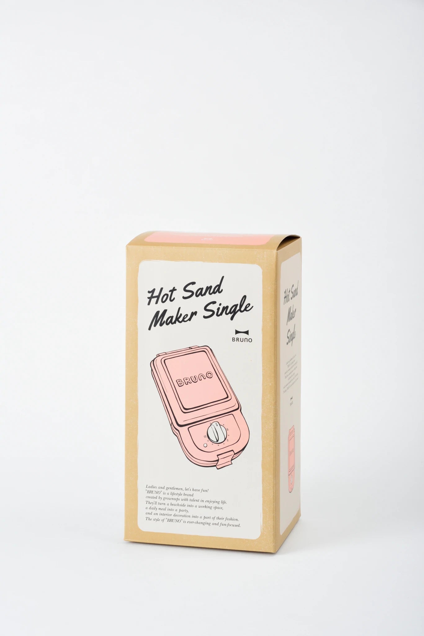 BRUNO Single Hot Sandwich Maker bundled with 6 plates - Pale Pink